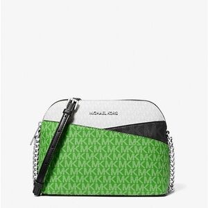 NWT Michael Kors Jet Set Travel Color-Block Signature Logo Crossbody Bag